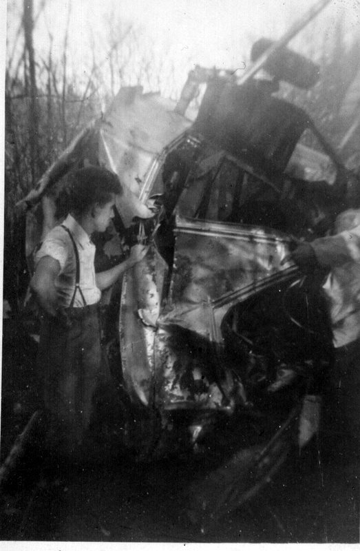 Marcel Bergeron at the crash scene